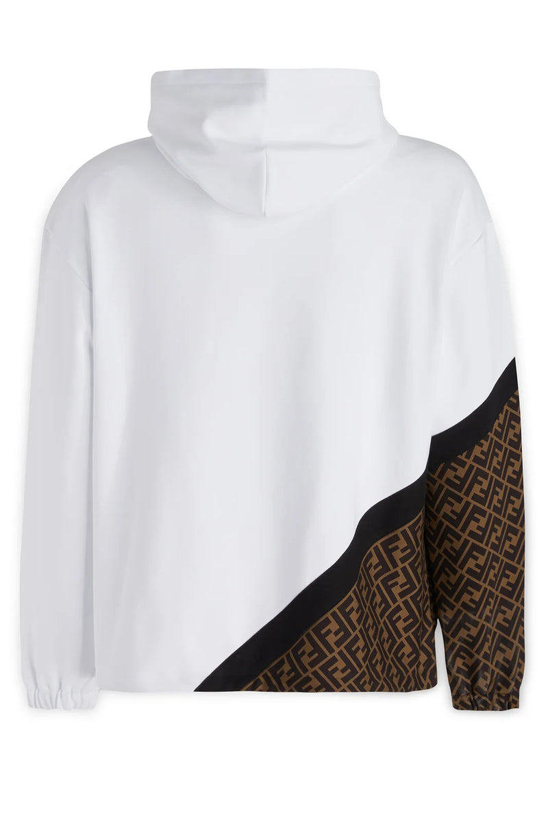 Hoodie with monogram insert Fendi white