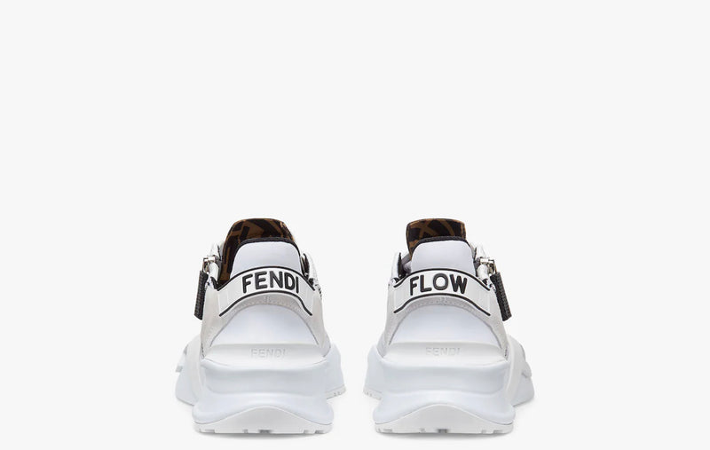 Flow White nylon and suede low tops