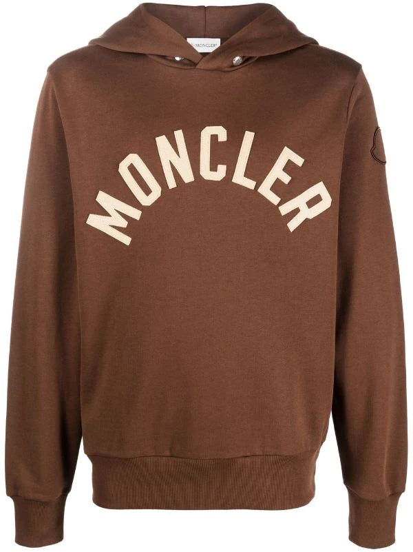 Moncler logo-patch cotton hoodie