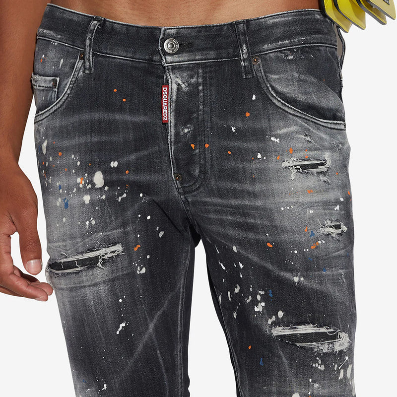 Dsquared2 Super Twinky jeans in black denim orange spots – Rareclozet Dsquared2 Super Twinky jeans in black denim orange spots – Rareclozet