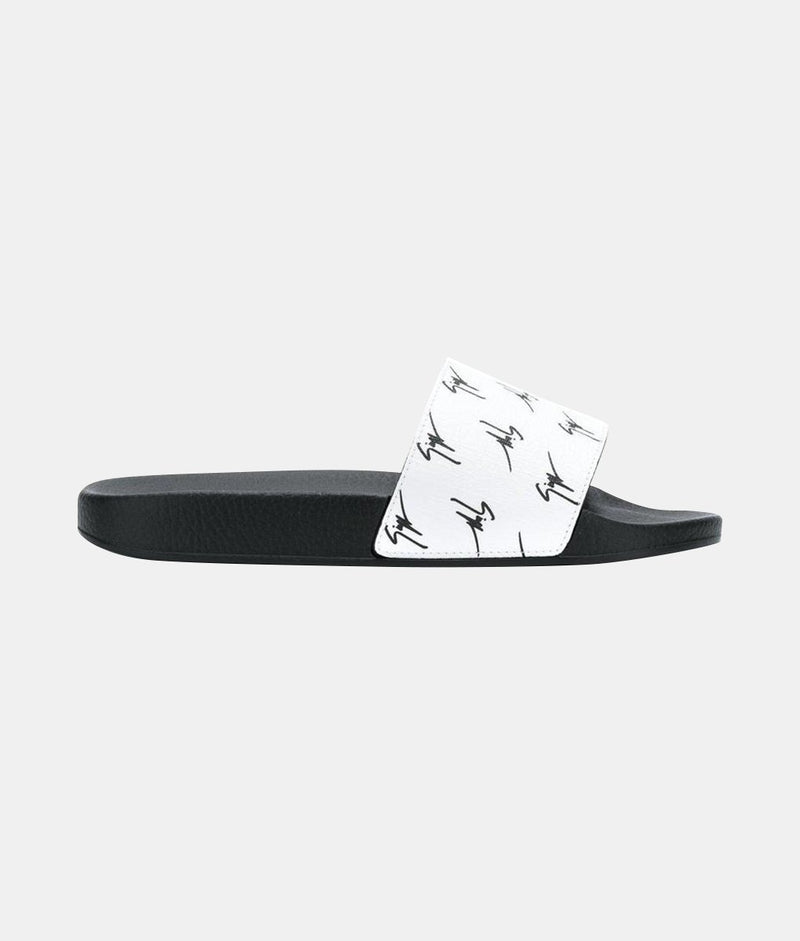 Giuseppe Zanotti Logo Print Slides, White