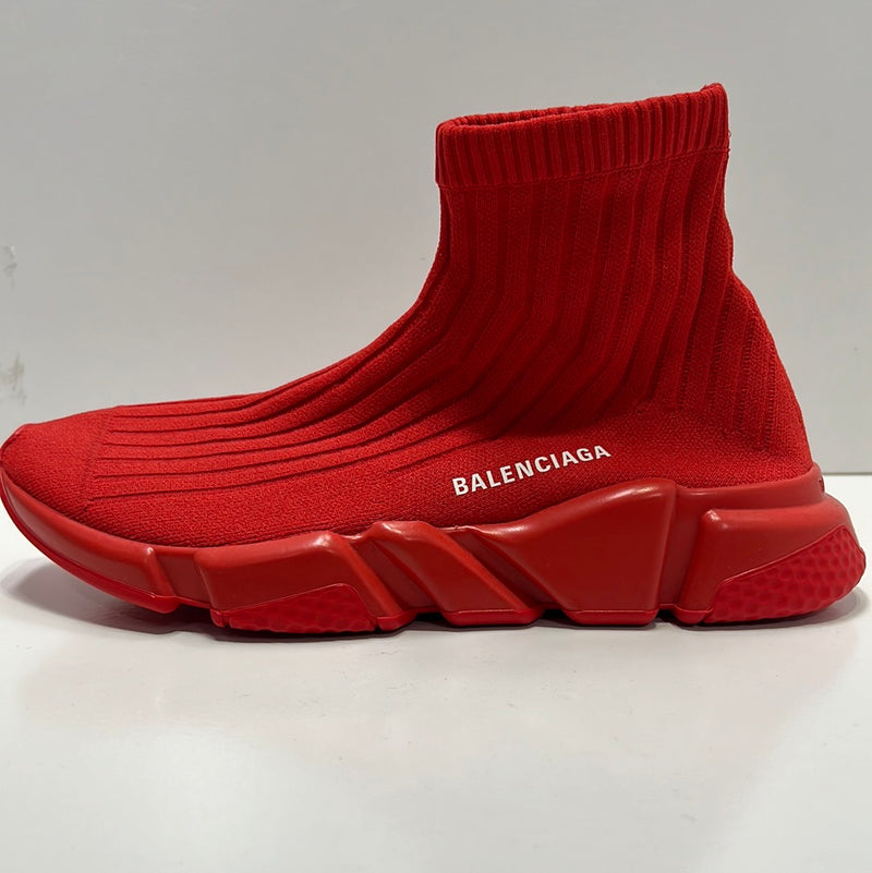 'RIBBED KNIT SPEED' SNEAKERS - RED