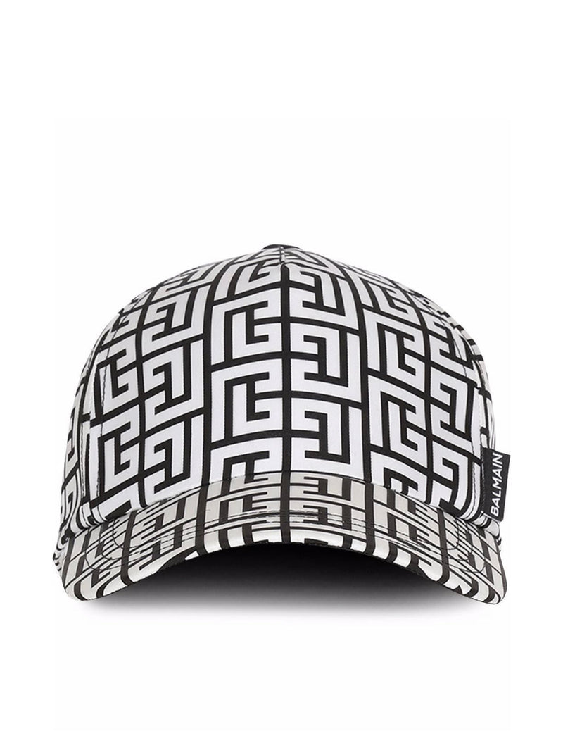 Balmain monogram print baseball hat