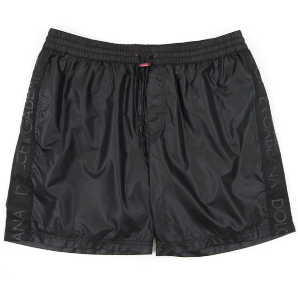 Dolce & Gabanna Side Band Logo Swim Shorts Black