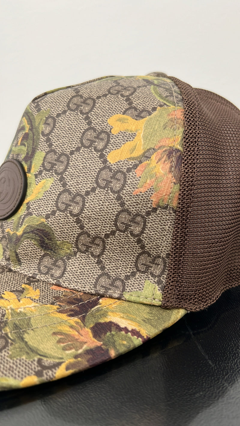 Floral gg Monogram Cap Brown