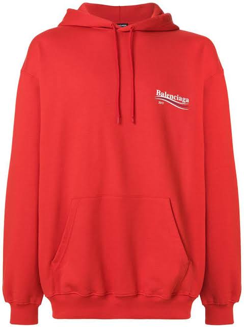 Balenciaga CAMPAIGN LOGO HOODIE SWEATSHIRT, RED