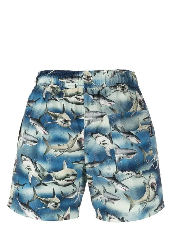 Palm angels Sharks-print swim shorts