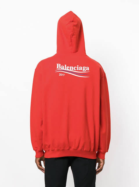 Balenciaga CAMPAIGN LOGO HOODIE SWEATSHIRT, RED