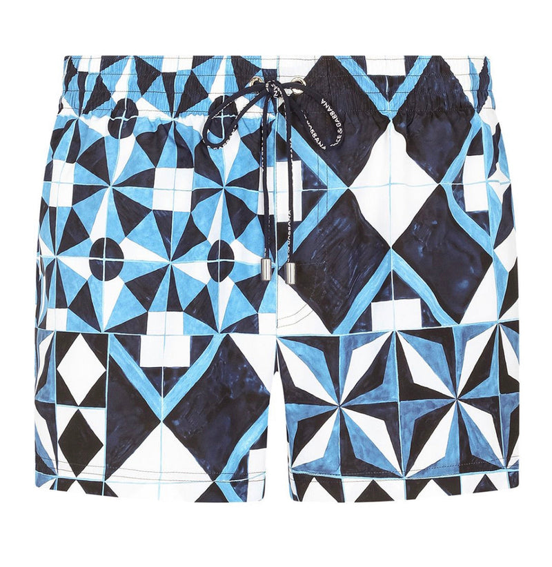 painterly-print swimming trunks