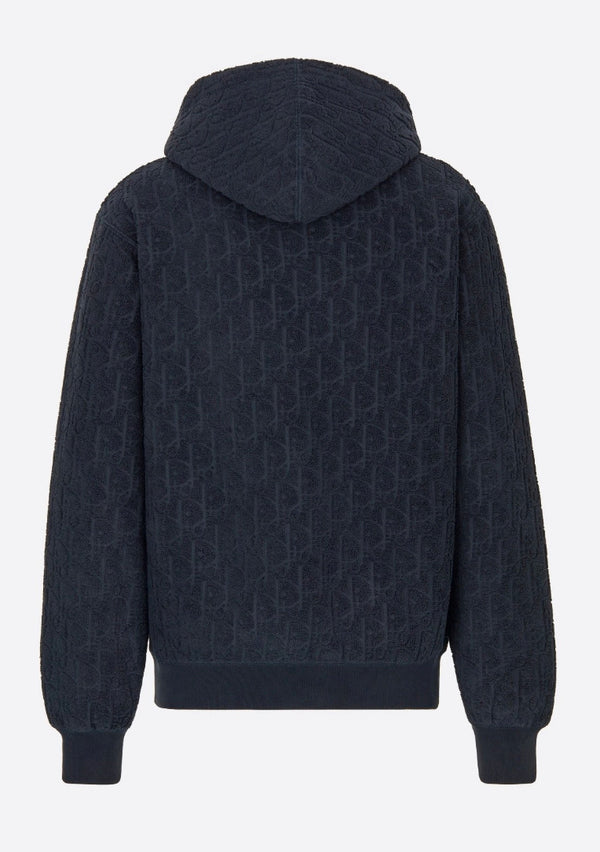 OVERSIZED OBLIQUE HOODED SWEATSHIRT NAVY