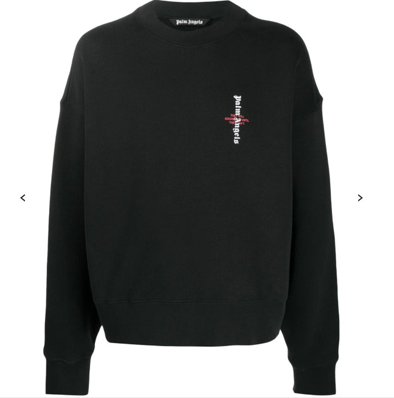 Palm Angels logo-print drop-shoulder sweatshirt